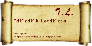 Török Letícia névjegykártya